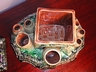 Continental Majolica Humidor "Stone Pump House"
