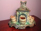 Continental Majolica Humidor "Stone Pump House"