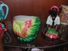 Majolica Humidor Black Americana Boy Watermelon (vintage)