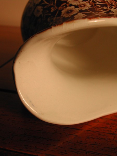 Brown & White Calico Chintz Pitcher Vintage England