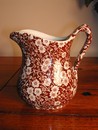 Brown & White Calico Chintz Pitcher Vintage England