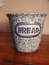 Blue & White Spongeware Bread Pot