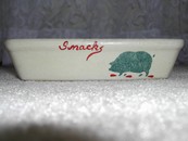 Adorable Roseville Art Pottery Snack Dish Marked/Signed (Pig)