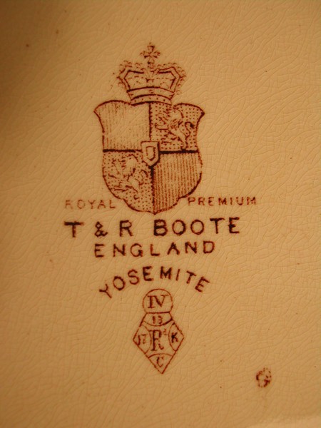 Antique T&R Boote England 1883 Brown &White Transfer ware Plate