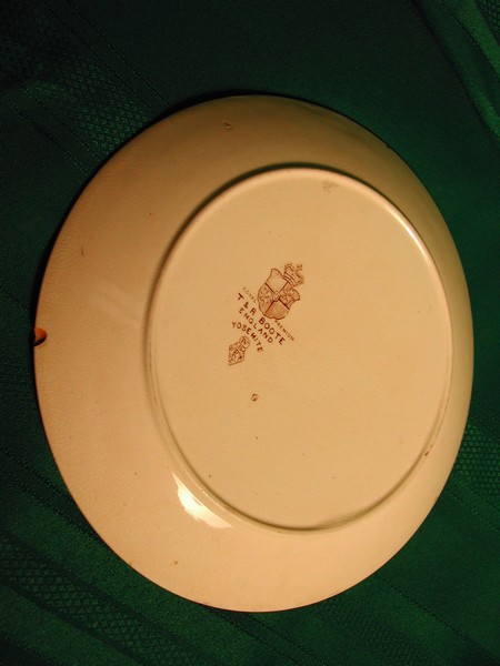 Antique T&R Boote England 1883 Brown &White Transfer ware Plate