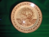 Antique T&R Boote England 1883 Brown &White Transfer ware Plate