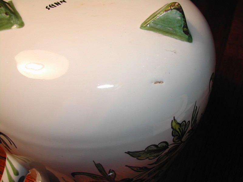 Meillonnas Faience Hand Painted Footed Cache Pot France