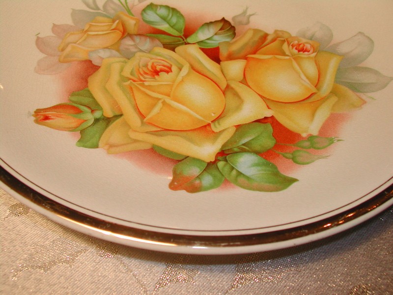 Antique Harker Pottery Co. Roses & Gold Charger