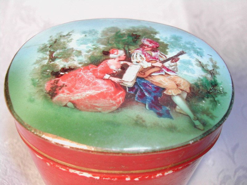 Vintage Romance Goebel Cigarette? Match? Dresser Jar / Lid