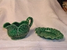 Shorter & Son Ltd. England Green Cabbage Leaf Majolica Creamer