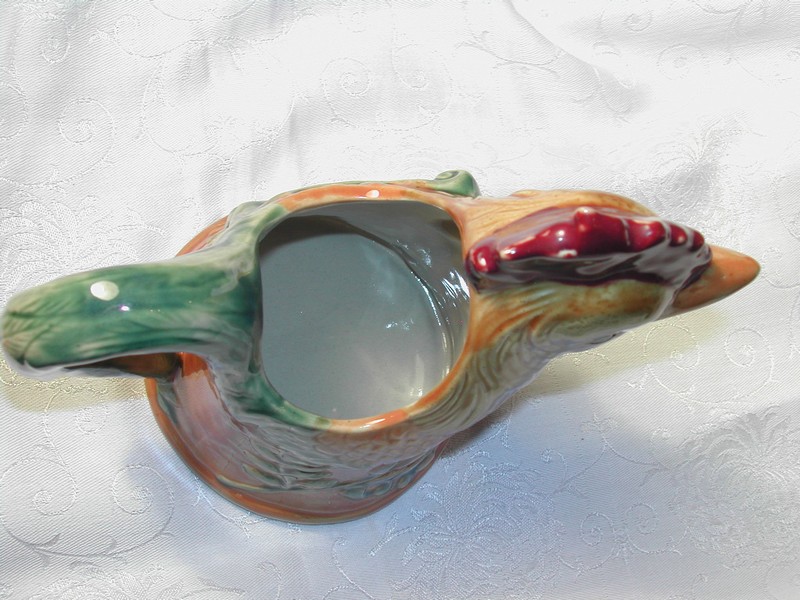 Frie Onnaing Style French Majolica (Barbotine) Rooster Pitcher
