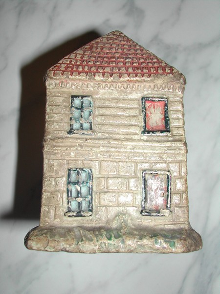 Antique Hand Painted Ceramic 19th Century European Bank