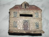Antique Hand Painted Ceramic 19th Century European Bank