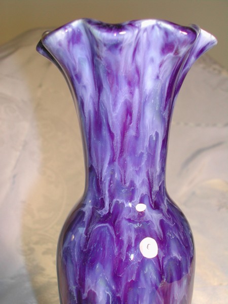Royal Haeger Ceramic Cobalt Blue & White Marbleized Vase