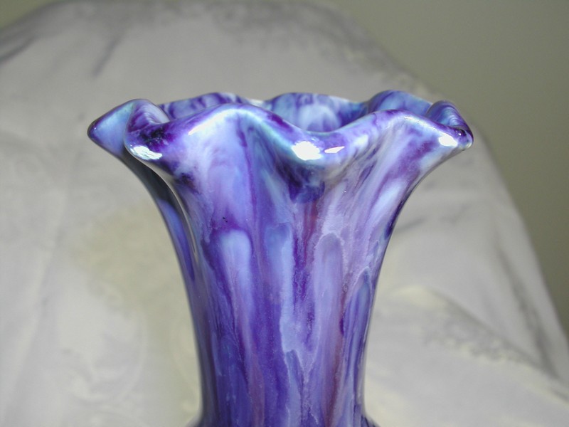 Royal Haeger Ceramic Cobalt Blue & White Marbleized Vase