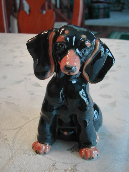 Vintage Ceramic Dachshund Puppy "Halsey Imports 1953"