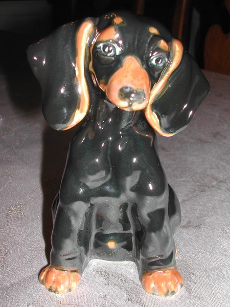 Vintage Ceramic Dachshund Puppy "Halsey Imports 1953"