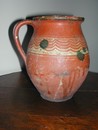 Antique Redware Milk Pitcher Alsace, France