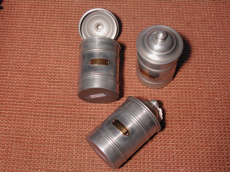 Vintage Aluminum Kitchen Canisters (set of 3)