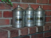 Vintage Aluminum Kitchen Canisters (set of 3)