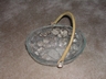 Old Glass Fruit Bowl/Wicker Handle