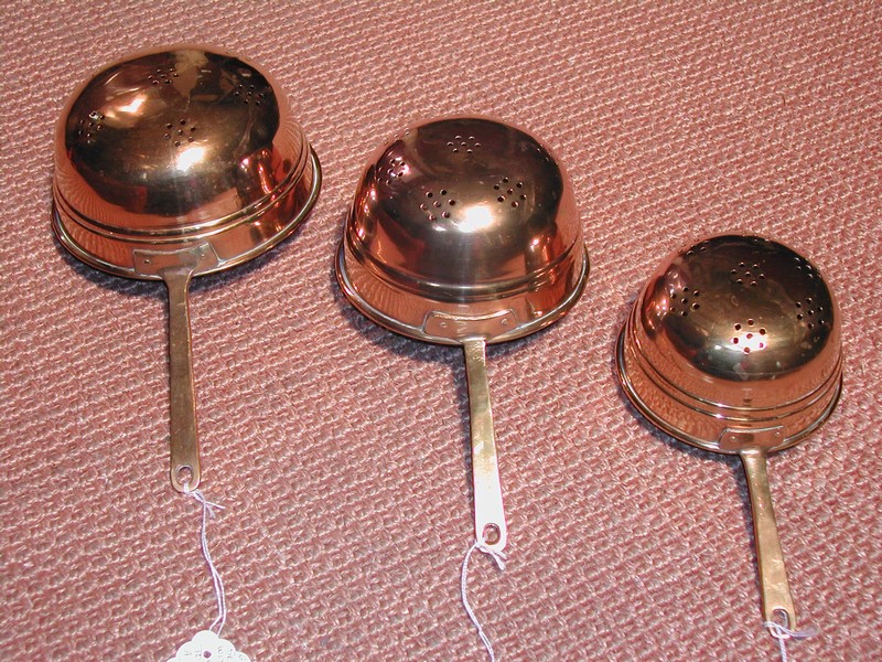 Old English Brass Handled Colanders (set of 3)