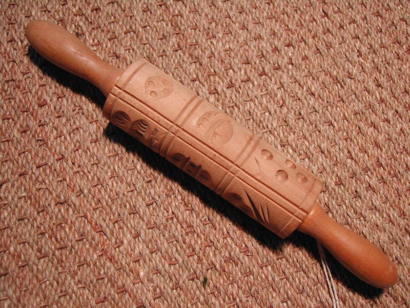 Vintage German Hand Carved Rolling Pin