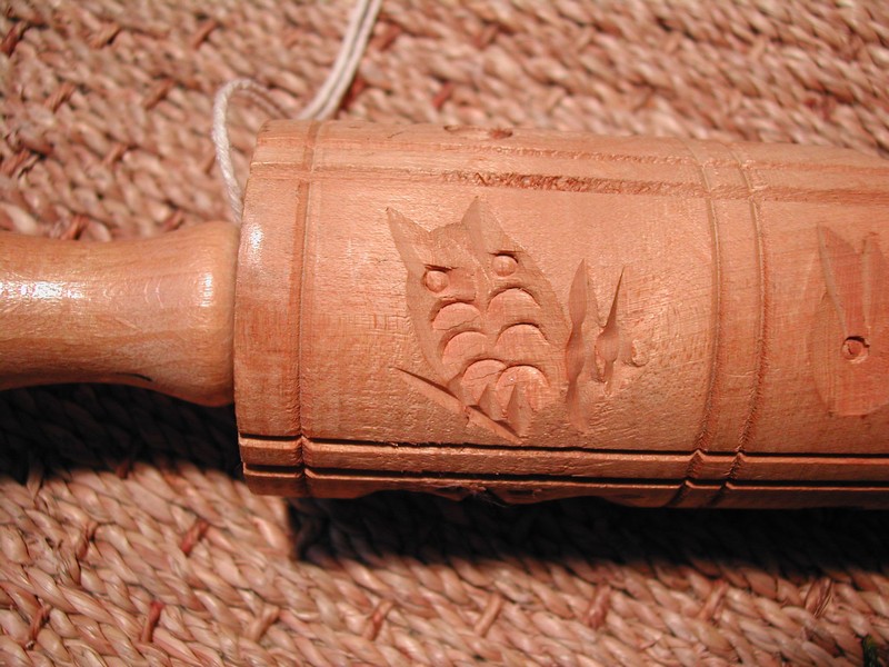 Vintage German Hand Carved Rolling Pin