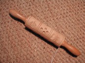 Vintage German Hand Carved Rolling Pin