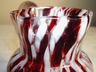 Stunning Victorian Style Glass Pitcher Ruby & White Spatter Over