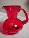 Blenko Ruby Red Hand Blown Art Glass Pitcher