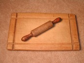Lovely Vintage English Biscuit Board & Rolling Pin