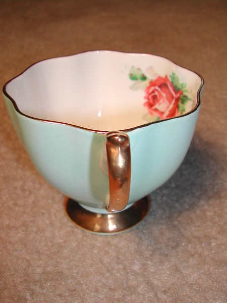 Fantastic Turquoise Queen Anne Staffordshire Teacup (only)