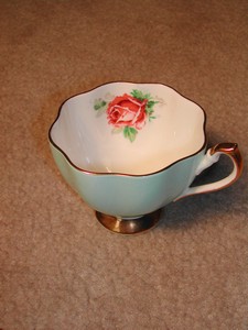 Fantastic Turquoise Queen Anne Staffordshire Teacup (only)