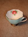 Fantastic Turquoise Queen Anne Staffordshire Teacup (only)