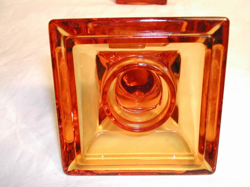 Wonderful Amber Viking Dish & Lid With Finial