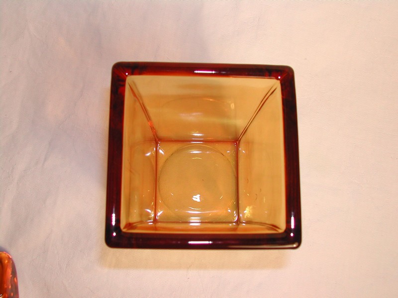 Wonderful Amber Viking Dish & Lid With Finial