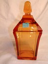 Wonderful Amber Viking Dish & Lid With Finial