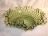 Fenton Colonial Green Thumbprint Bon Bon Glass Bowl