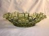 Fenton Colonial Green Thumbprint Bon Bon Glass Bowl
