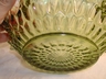 Fenton Colonial Green Thumbprint Bon Bon Glass Bowl