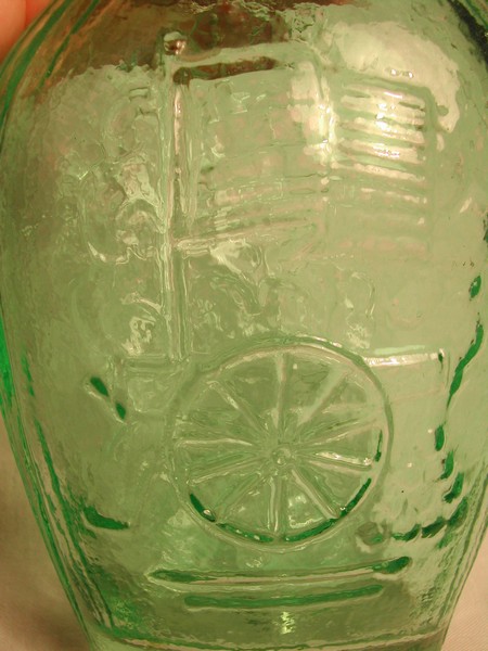 Old Liberty Green Glass Decanter Eagle