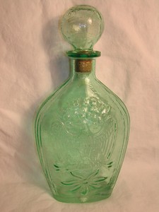 Old Liberty Green Glass Decanter Eagle
