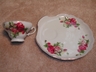 Adorable Victorian Sandwich Tray & Tea Cup Roses