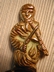 Brass Tea Caddy Spoon England "Violin Player"