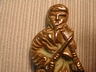 Brass Tea Caddy Spoon England "Violin Player"