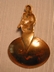 Brass Tea Caddy Spoon England "Violin Player"