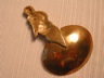 Brass Tea Caddy Spoon England "Violin Player"