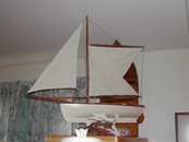 Old Wooden Pond Yacht Sailboat Dingy