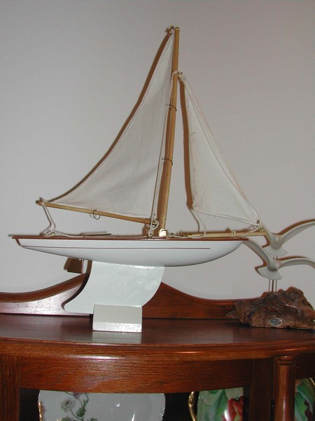 Old Wooden Model Sailboat Atlantic Boats by Leeman